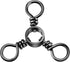 100-Pack 3 Way Swivels Fishing Tackle, 28-143LB Stainless Steel Black Nickel Three Swivel Connectors Saltwater Freshwater Surf Deep Drop Catfishing Rigs Tackle  