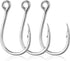 10-Pack Inline Hooks 5X Strong Single Replacement Hook for Hard Baits, High Carbon Steel Heavy Duty Welded Eye Fishing Hooks, Jigging Freshwater Saltwater Trolling Tackle  
