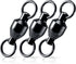 30-Pack Fishing Swivels Ball Bearing Tackle, High Strength Stainless Steel Solid Welded Rings Barrel Swivel Hook Line Connector with Black Nickel Coating Saltwater Freshwater  