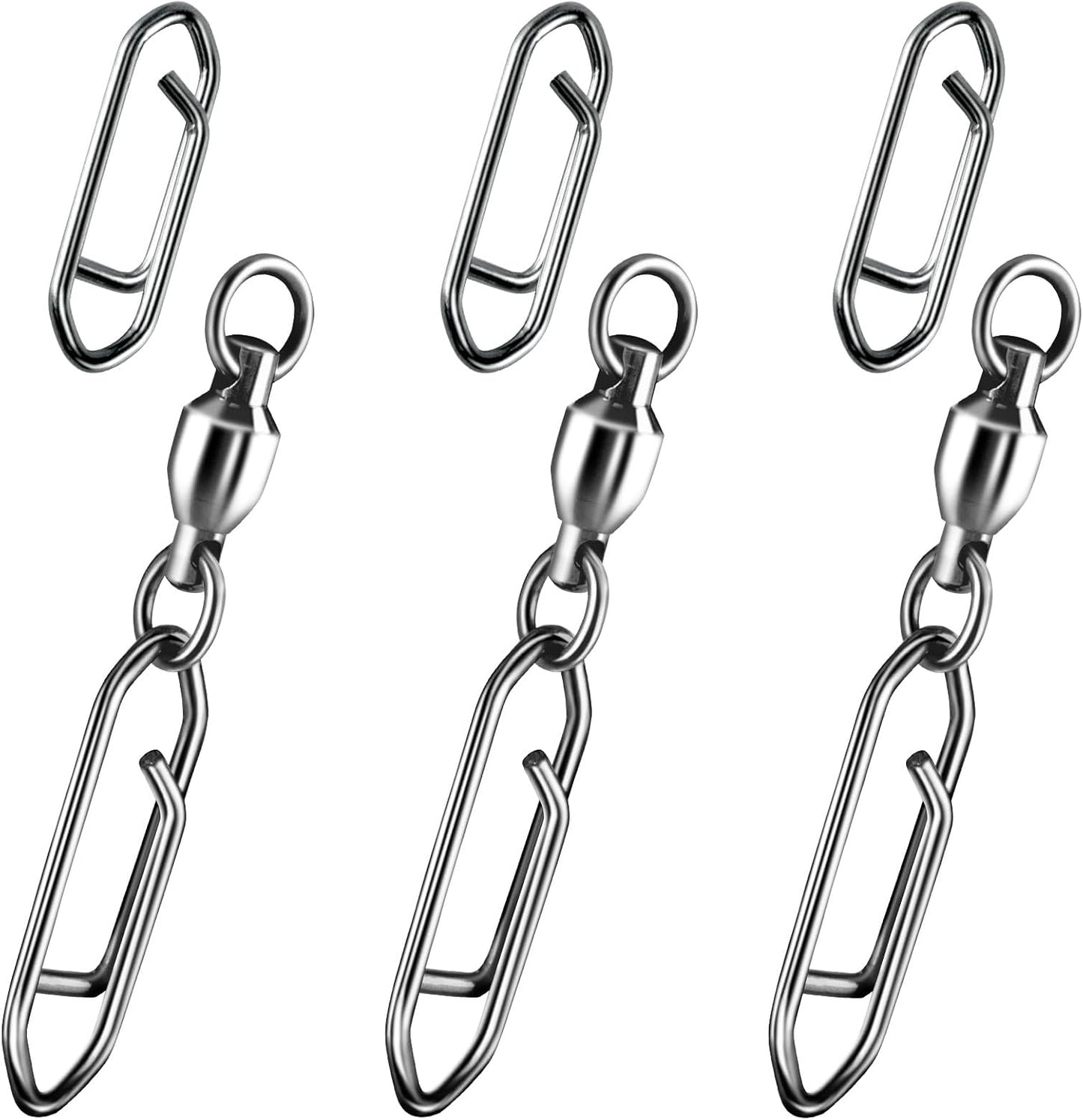 50-Pack Fishing Power Speed Clips 25LB Buy with 30-Pack Swivels 33LB 
