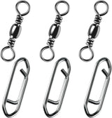 50-Pack Fishing Power Speed Clips 25LB Buy with 100-Pack Barrel Swivels 30LB 