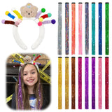 16 PCS Hair Tinsel Extension and 1 PC Halloween Headband 