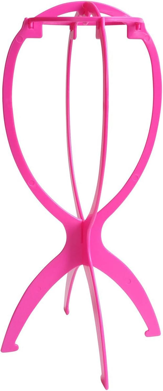 Wig Stand for Wigs, Plastic Holder, Pink 1 PCS 