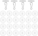 30 Pieces Clear Self-Adhesive Ceiling Hooks, No-Drill Ceiling Hooks, Sticky Hooks with Flagpole Clips for Bedroom, Bathroom, Kitchen, Bedroom Wall, Carnival Item
