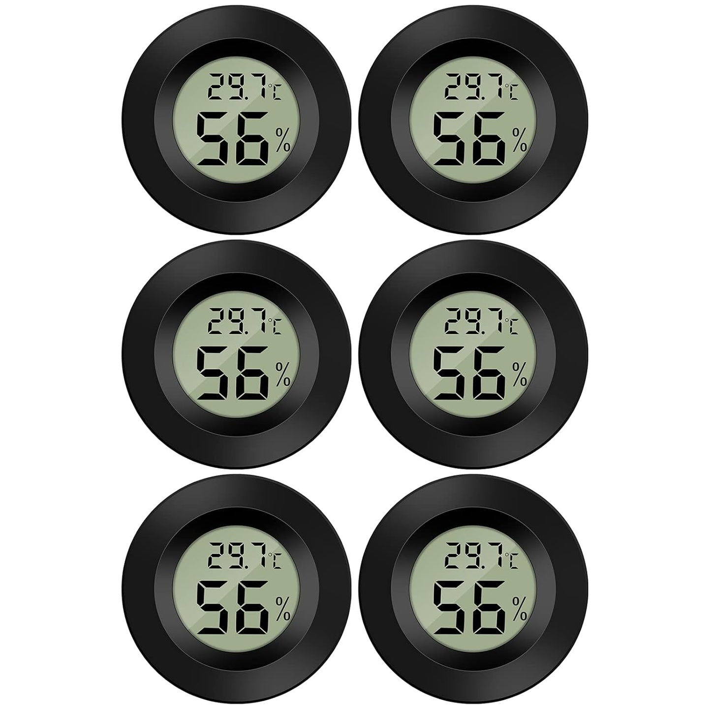 Mini Digital Hygrometer Thermometer Temperature Humidity Meter for Indoor Greenhouse Living Room 6 Pieces
