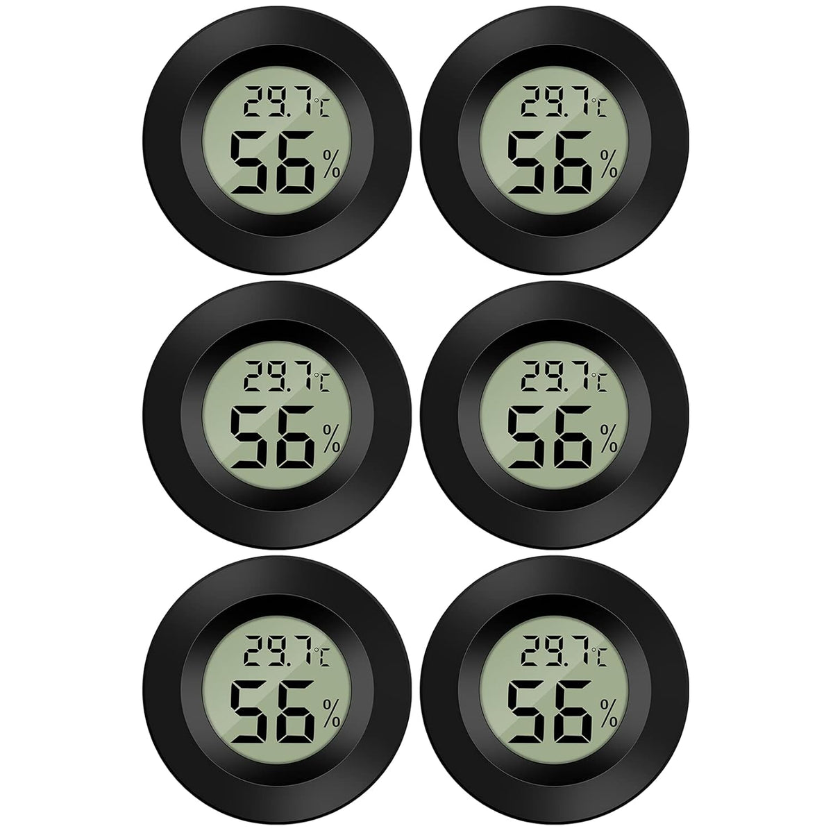 Mini Digital Hygrometer Thermometer Temperature Humidity Meter for Indoor Greenhouse Living Room 6 Pieces