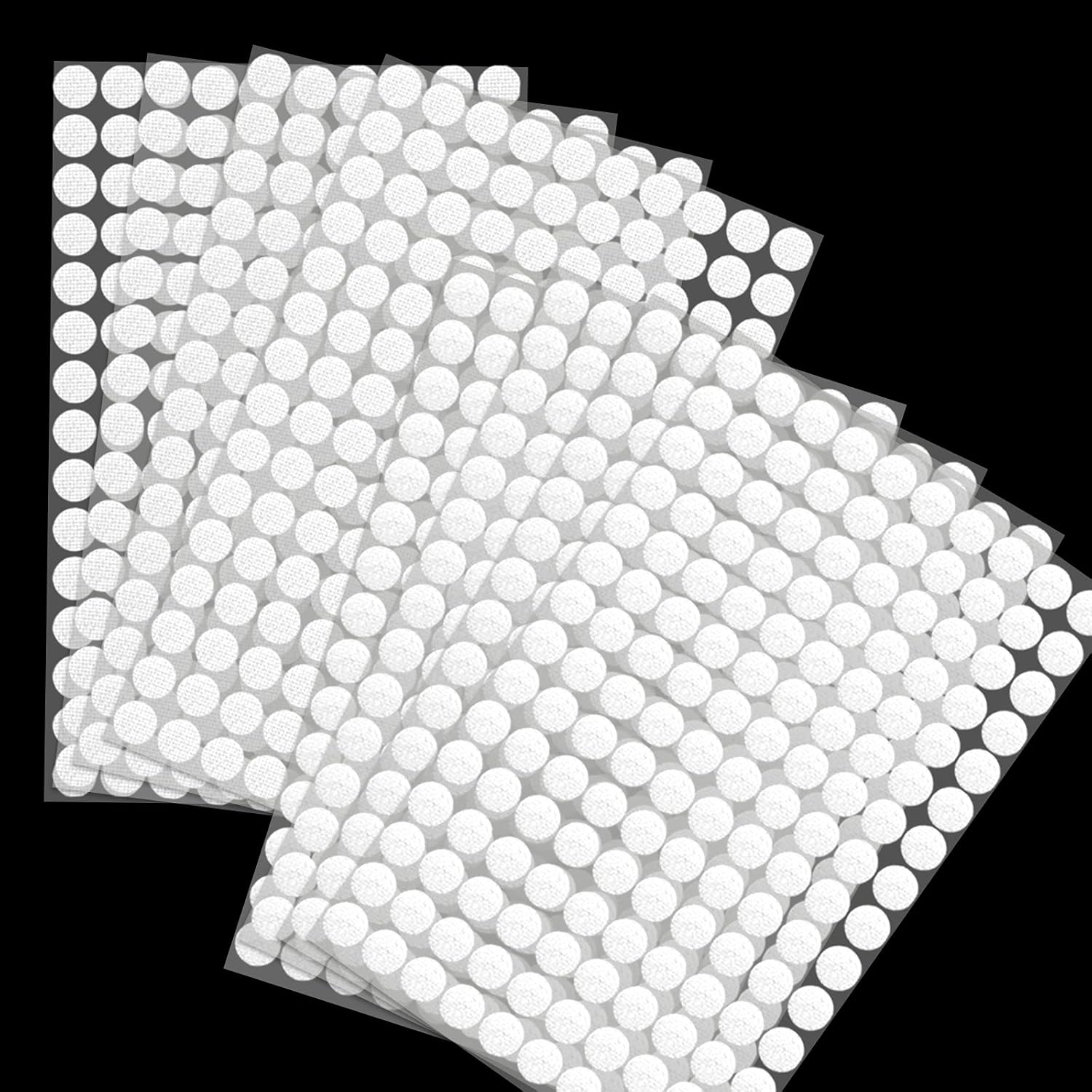 1008 Self-Adhesive Hook and Loop Dots - Petluno 10mm White Hook and Loop Stick on Dots, Round Hook and Loop Fasteners, Self Adhesive Hook and Loop Tape Strips for School Learning Materials, Christmas Cards, Binder Wallets 504
