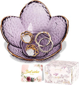 Gifts For Women Trinket Dish Unique Birthday New Home Her Jewellery Tray Cute Room Decor Aesthetic Bedroom Accessories Ring Holders Small Friendship Christmas House Warming Purple-9cm