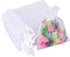 Petluno White Organza Gift Pouches - 7x9 CM Small Favor Bags, 50 PCS Wedding Jewelry Bags Clear Mesh for Wedding, Christmas, Birthday, Anniversary