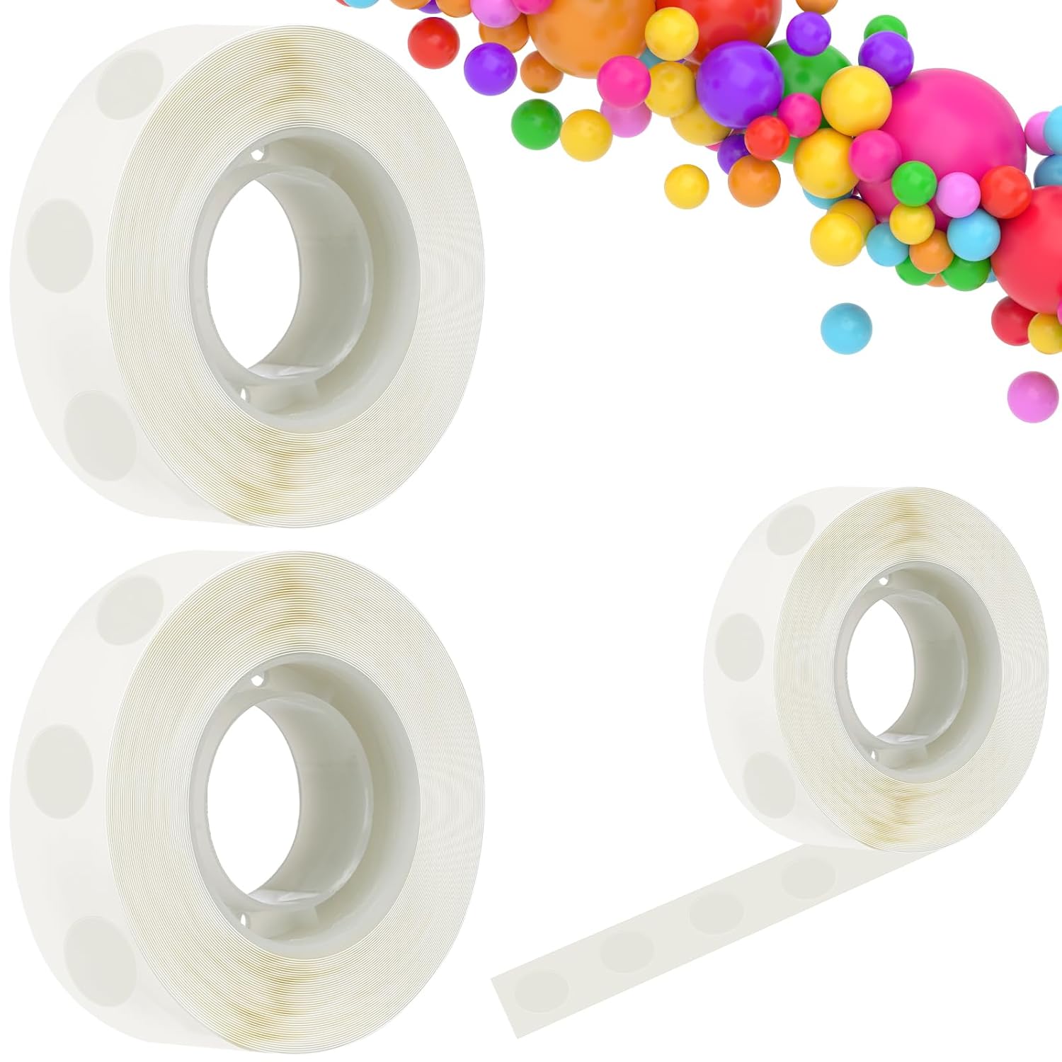 600 PCS Balloon Glue Dots, Removable Sticky Spots, Extra Strong Dots Double Sided for Birthday Party Wedding Christmas Decorations and DIY Scrapbooking Craft. (600 PCS)