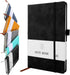 A5 Notebook, Notebook Note Book Pad Journal Notepad PU Leather for Office School Home Business Writing & Taking 200 Pages (100 Sheets)- Black