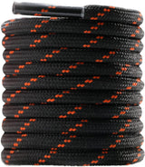 Round Work Boot Laces - Heavy Duty, Thick Replacement for Men, Women, Adults Walking, Hiking, Steel Toe, Safety, Hunting Boots Black/Brown 29" ( 75 cm )