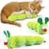 Petluno Cat Catnip Toy for Indoor Cats, Chew Teeth Cleaning, Bite-Resistant Plush Caterpillar Design, Dental Health Benefits, Green