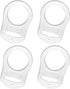 4pcs Silicone Button Ring Adapter Pacifier Clip for Clear White