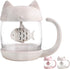 Petluno Glass Cat Teacup, Fish Infuser Water Bottle, 250ML Bulk Strainer White