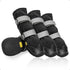 Anti-slip dog shoes with reflective strips, high waterproof dog boots, durable leather rubber sole dog paw protectors for small, medium and large dogs, 4 pieces (XL, black)
