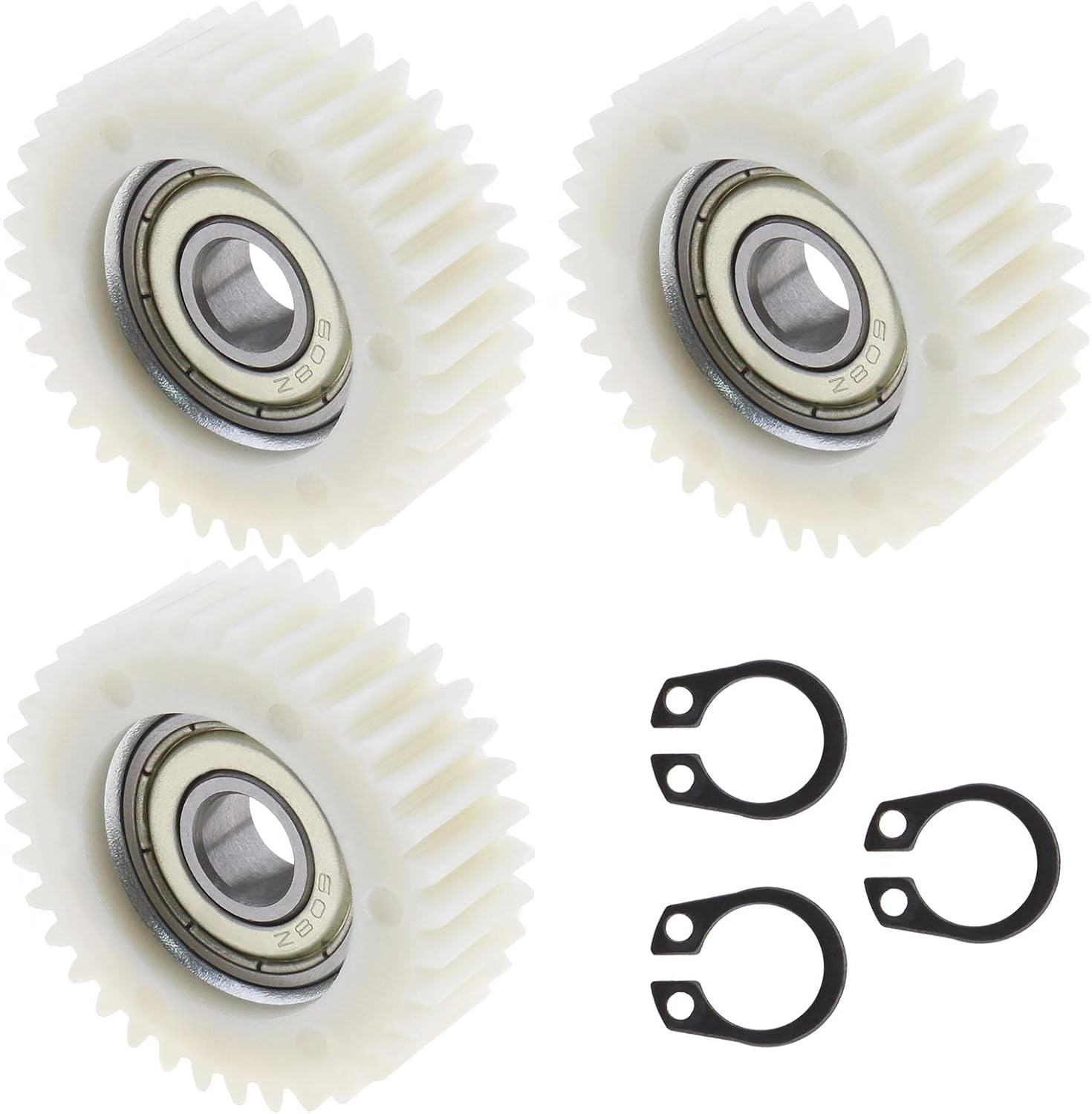 3PCS 36 Tooth E-Bike Wheel Hub Motor Planetary Gears with Bearing Compatible Petluno 38mm Diameter Nylon Gear