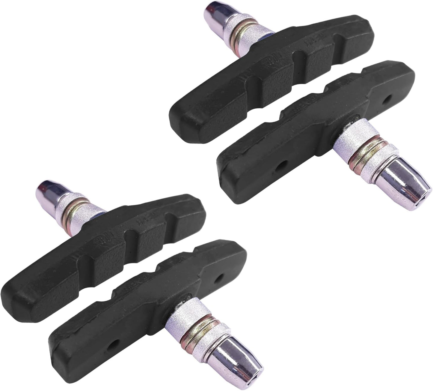 4 x bike brake blocks, 2 pairs, 60 mm, symmetric, V-brake, compatible with Shimano Tektro Avid Sram rims Cycle MTB City