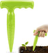 Seed planter tool, 17.5 cm Dibber garden tool, plastic seed dibbler for plants, bulb digger garden planter with handle for sowing seeds, bulbs, digging (light green) Light green