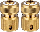CT 2 st Brass Hose Connector Hose End Quick Coupling 1/2" Hose Pipe for Gardening, Watering, Car Washing