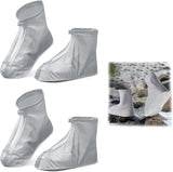 overshoes, waterproof, 4 reusable bike overshoes, anti-slip reinforcement with zip closure, can be worn anywhere, rain protection for shoes when cycling