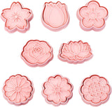 Set of 8 cookie cutters for kids, 3D cookie cutter, flower shape, cookie shape, DIY, baking cakes, tool, fondant, cake, baking