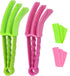 Petluno Blinds Cleaning Brush - 2 Pack Blind Cleaner, With Microfiber Cleaning Cloth, Feather Duster for Cleaning and Electric Fans (Pink + Green) Pink Green