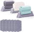 Cleaning brush with slot, 3 cleaning brushes and 6 replacement pads, kitchen cleaning set, for cleaning all corners windows doors, grey, green, cream-coloured