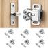 Petluno 6 pack double roller cabinet lock, roller catch hardware for cupboard kitchen cabinet door locks, cabinet door locks and latches with screws, silver