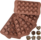 6 PCS Silicone Chocolate Mould Different Shapes Melts Moulds Silicone Baking Mold Non-Stick Moulds Gift for Making Candy