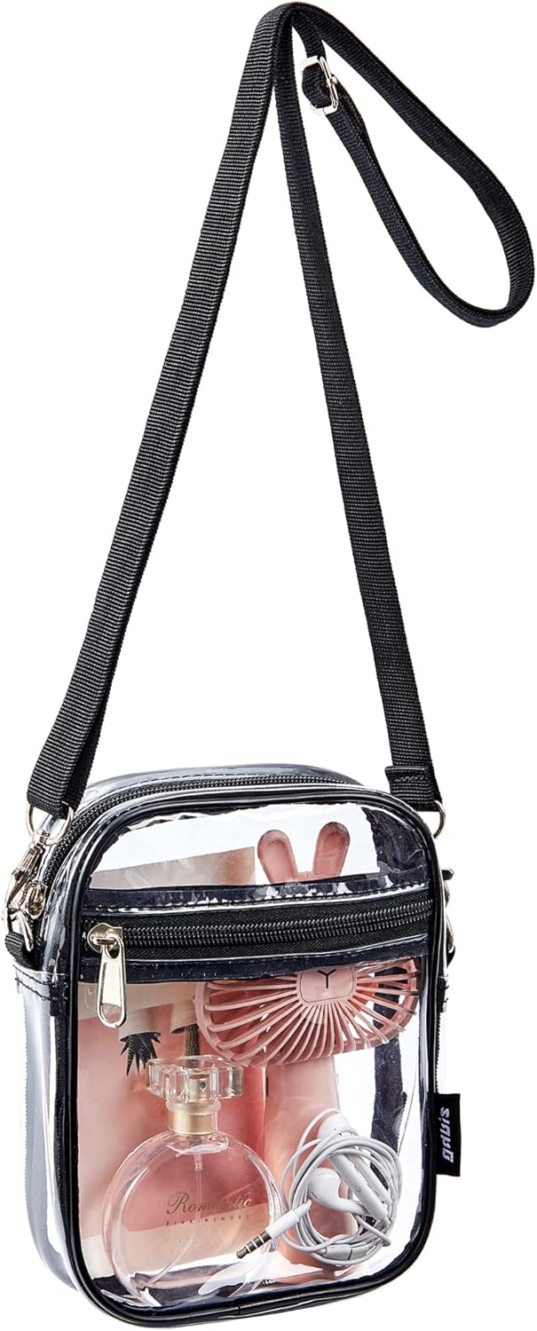 Clear Crossbody Bag, Stadium Approved Clear Purse Bag for Concerts Sports Events