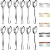 Teaspoons 12 Pieces 14cm, Stainless Steel Tea Spoon Coffee Spoons Dessert Spoons, Cutlery for Tea, Coffee, Cake, Dessert, Dishwasher Safe
