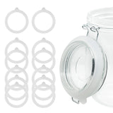 12 Pieces Rubber Seals Rings for Glass Jars, Airtight Silicone Replacement Gasket, Leakproof Silicone Gasket Sealing Rings for Mason Jars, Elastic and Fits Most Sizes (White)