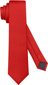 Men's Ties Solid Pure Color 2.35" (6CM) Plain Slim Necktie Skinny Ties For Men