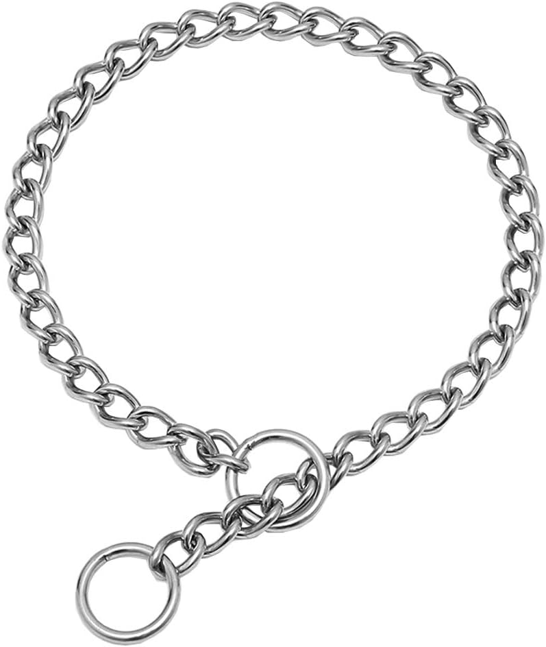 Chain Dog Training Choke Collar, 304 Stainless Steel, Total Length 20 in, 2.5 mm