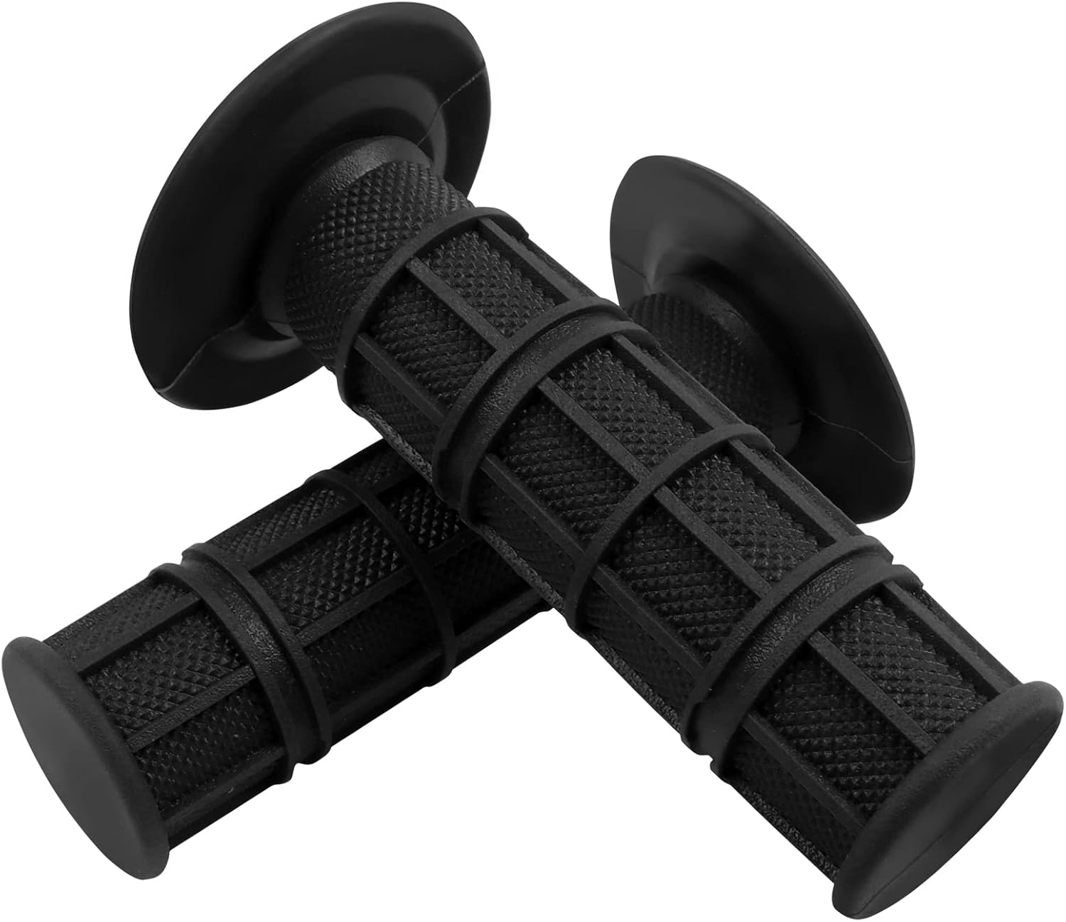 Worldmotop Motorcycle Handlebar Grips Non-Slip Soft Rubber Grips Handlebar with 7/8" 22mm 24mm Replacement for All Off Road ATV Dirt Bike, Bike Handle Grips(Black)