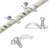 100 Pack Strip Light Mounting BracketsFixing ClipsOne-Side Fixing100 Screws Included (Ideal for 10mm Wide Waterproof Strip Lights)