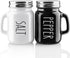 Salt and Pepper Shakers Set,  4 oz Cute Salt Pepper Shaker, Kitchen Decor for Home Restaurants Wedding, Glass Black White Shaker Sets with Stainless Steel Lids