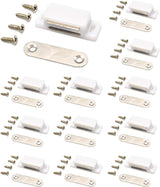 Cabinet Magnet Latch - Best for Cabinet Doors, Cupboards, Drawers and Shutters - Cabinet Magnetic Latch Easy Install - Magnetic Cabinet Catch Screws Included - Set of 12(White)