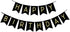 Black Happy Birthday Bunting Banner with Shiny Gold Letters Party Supplies