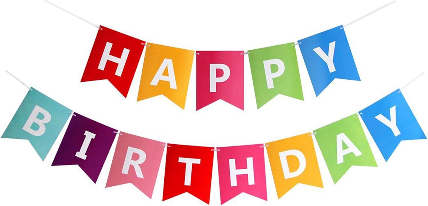 Colorful Happy Birthday Banner Bunting