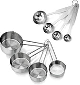 42917 Commercial Quality Stainless Steel Measuring Cups and Spoons Combo Set