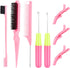 Crochet Hooks for Hair with 2pcs Crochet Needle, 1pcs Edge Brush, 1pcs Bristle Hair Brush, 1pcs Rat Tail Comb, 3pcs Gator Clips Crochet Needle for Passion Twist Crochet Hair Extensions