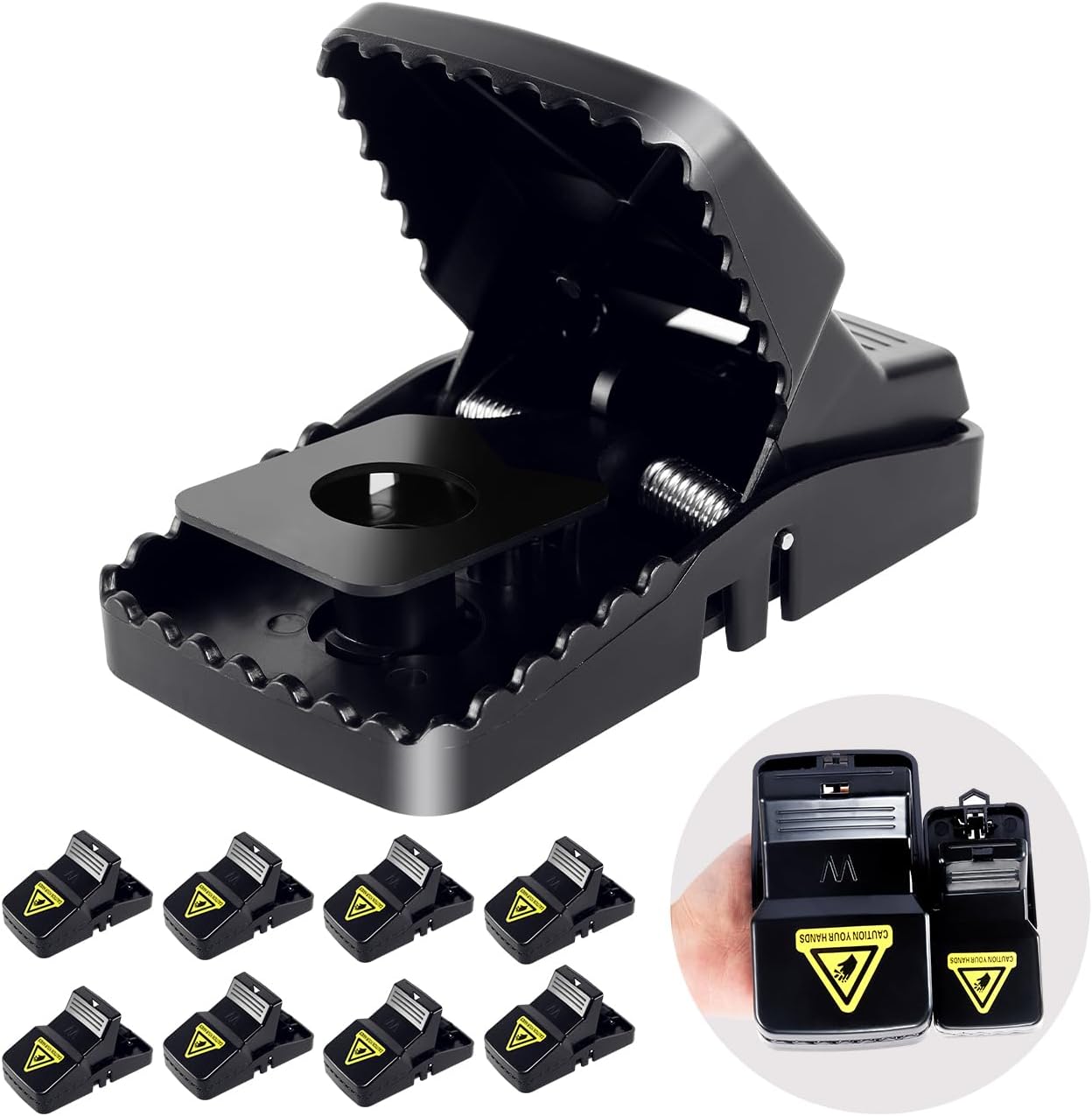 8 Packs Large Mouse Traps, High Sensitivity Rat Snap Best Mouse Traps That Work, Safe Effective Anti Rat Mice Trap Indoor Outdoor, Powerful Rodent Catcher, Easy Clean and Quick Kill Mouse