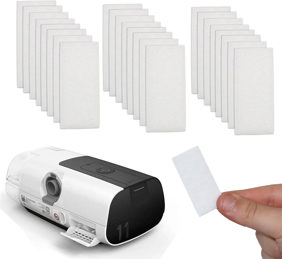 24 CPAP Machine Filters, Compatible with ResMed AirSense 11. Enhance your CPAP experience with These premium CPAP supplies. A must-have CPAP accessories.