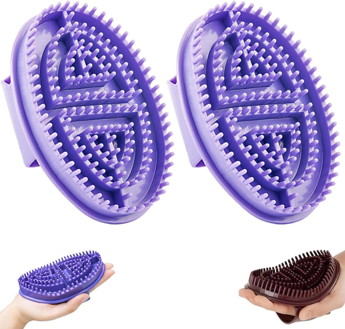 Meridian Brush Massage Brush, Handheld Meridian Brush Massage Body, Cepillos De Meridianos, Full Body Massage Brush, Suitable for Daily Home Use and Bath Spa (Purple 2pcs)