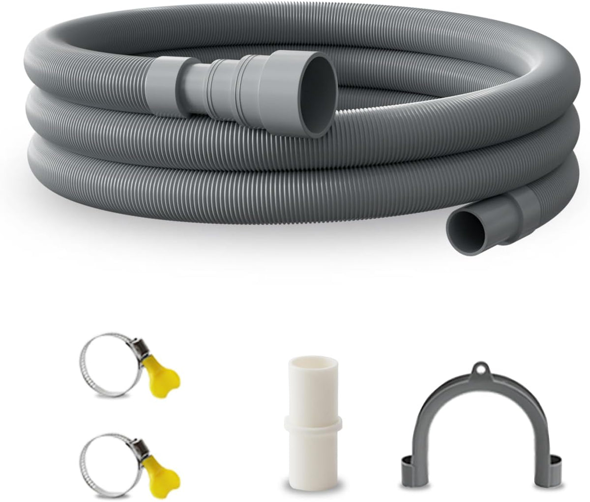 10 feet (3 Meters) Hose Universal Washing Machine Drain Hose Flexible Dishwasher Drain Hose Extension Corrugated Washer Discharge Hose Kit