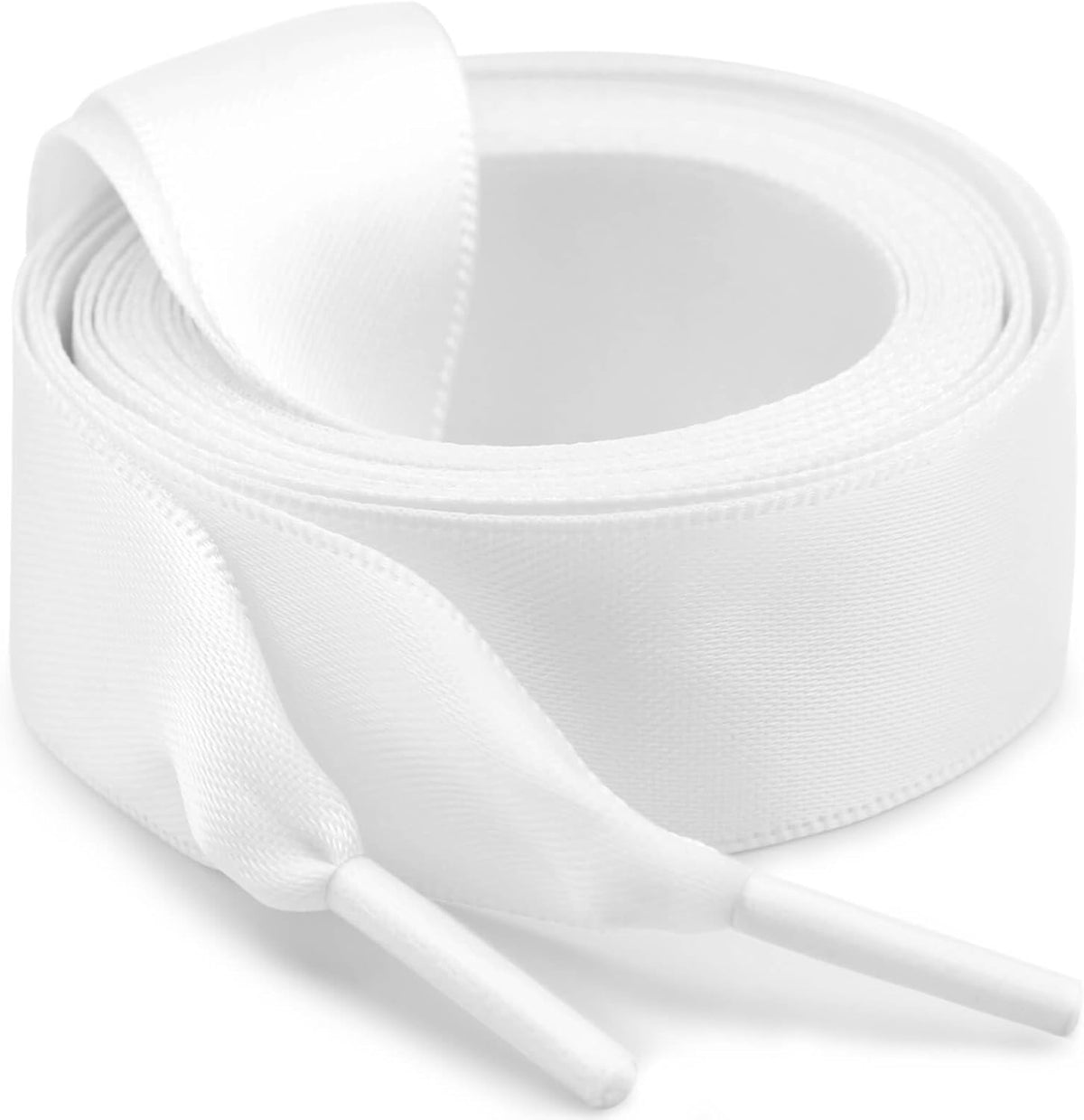Flat Satin Ribbon Shoelaces: 2cm Wide Silk Shoe Laces for Women -2 Pair