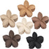 Hawaiian Plumeria Flower Claw Hair Clips - 6 Pcs Large for Thick Hair and Thin for Beach, Hair Accessories for Women and Girls - Khaki