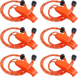 6Pcs Emergency Whistles, Safety Survival Whistles, Loud Floating Whistle with Adjustable Reflective Lanyard, for Boating, Swimming, Water Survival, Camping, Climbing, Hiking